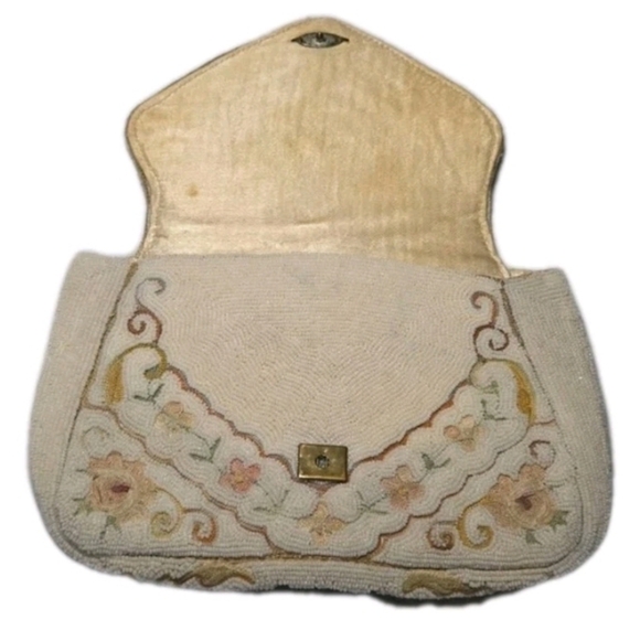 Antique French Handmade Micro-Beaded Belt / Evening PurseCirca 1910–1920 | Silk